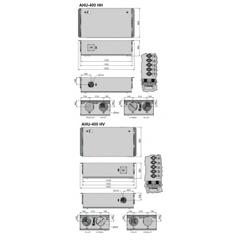 Ensy AHU-400HH/HV1 rekuperaator 430 m3/h. 1 Ensy AHU-400HH/HV1 rekuperaator 430 m3/h. 1