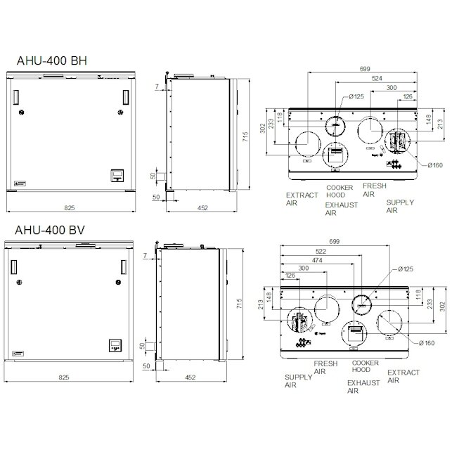 Ensy AHU-700BV/1 rekuperaator 840 m3/h. 1 Ensy AHU-700BV/1 rekuperaator 840 m3/h. 1