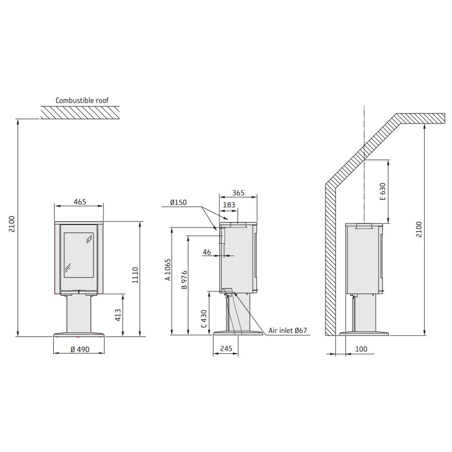 Печь NIBE Contura C870G Style, 5kW 1