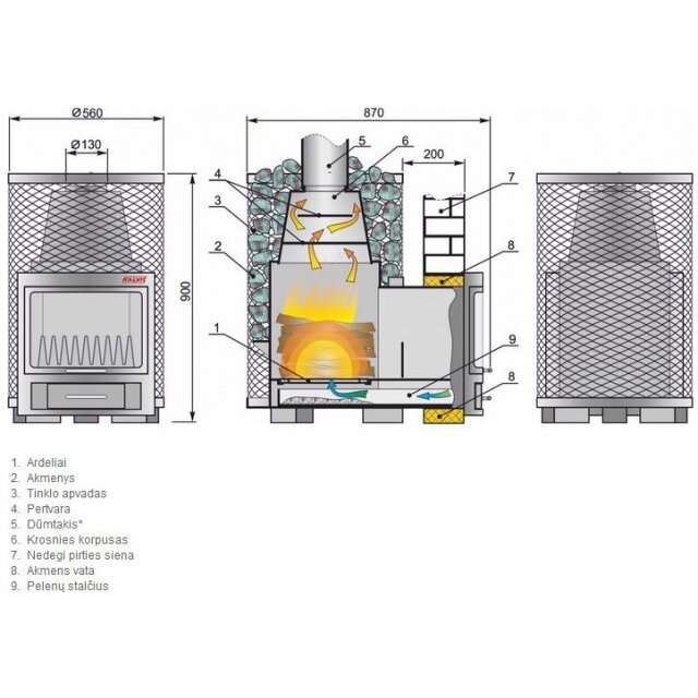 Банная печь на дровах Kalvis PR5-1 4 Банная печь на дровах Kalvis PR5-1 4