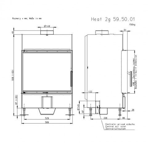 Terasest kaminasüdamik Romotop KV HEAT H2N01, 10 kW 1 Terasest kaminasüdamik Romotop KV HEAT H2N01, 10 kW 1
