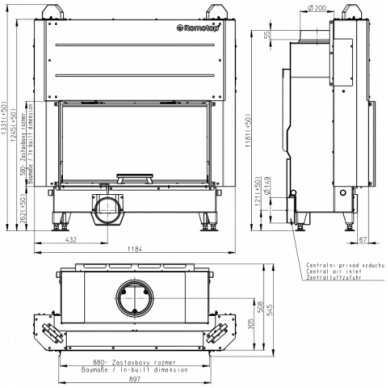 Romotop KV HEAT H3LF04 tõstetava uksega, 9 kW 1 Romotop KV HEAT H3LF04 tõstetava uksega, 9 kW 1