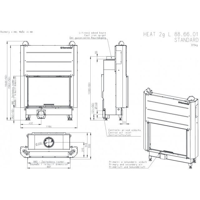 Romotop KV HEAT H3LJ01 tõstetava uksega, 10 kW 1