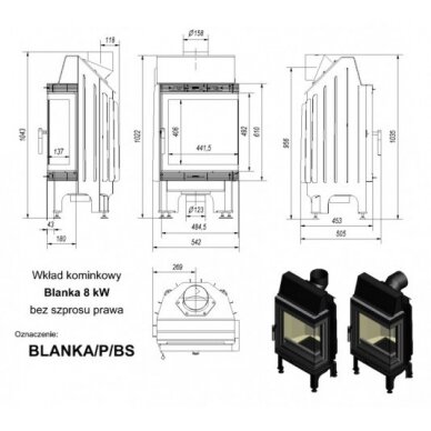Каминная топка Kratki Blanka BS/L/P 1 Каминная топка Kratki Blanka BS/L/P 1