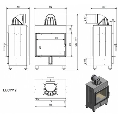 Каминная топка Kratki Lucy 12кВт 1 Каминная топка Kratki Lucy 12кВт 1