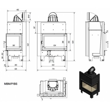 Kaminasüdamik Kratki MBM/P/L BS, 10 kW 1