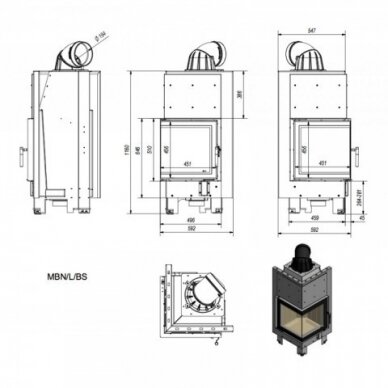 Kaminasüdamik KRATKI MBN 12 kW 2 Kaminasüdamik KRATKI MBN 12 kW 2