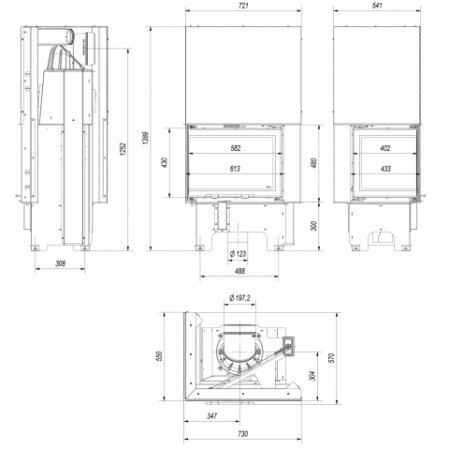 Kaminasüdamik Kratki VNL 610/430 9 kW, kandilise klaasiga 4 Kaminasüdamik Kratki VNL 610/430 9 kW, kandilise klaasiga 4