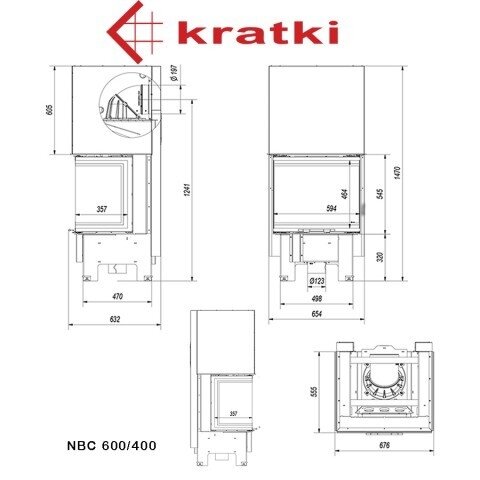 Каминная топка Kratki NBC/600/400 9кВт 3 Каминная топка Kratki NBC/600/400 9кВт 3