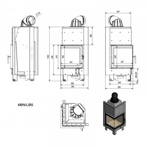 Kaminasüdamik KRATKI MBN 12 kW 2 Kaminasüdamik KRATKI MBN 12 kW 2