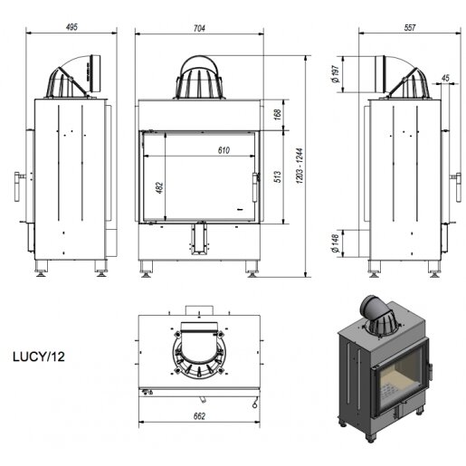 Kaminasisend Kratki Lucy, 12 kW 1 Kaminasisend Kratki Lucy, 12 kW 1