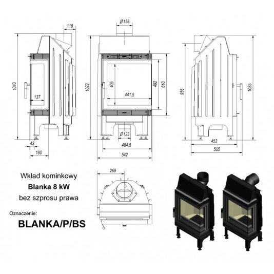 Каминная топка Kratki Blanka BS/L/P 1 Каминная топка Kratki Blanka BS/L/P 1