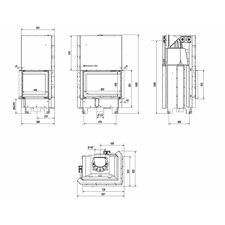 Каминная топка Kratki MBZ G/ P/BS, 13кВт 4 Каминная топка Kratki MBZ G/ P/BS, 13кВт 4